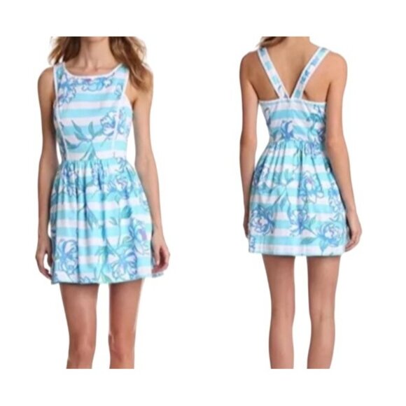 Lilly Pulitzer Womens Sandrine Dress Shorely Blue Sleeveless Size 4 - Picture 4 of 12